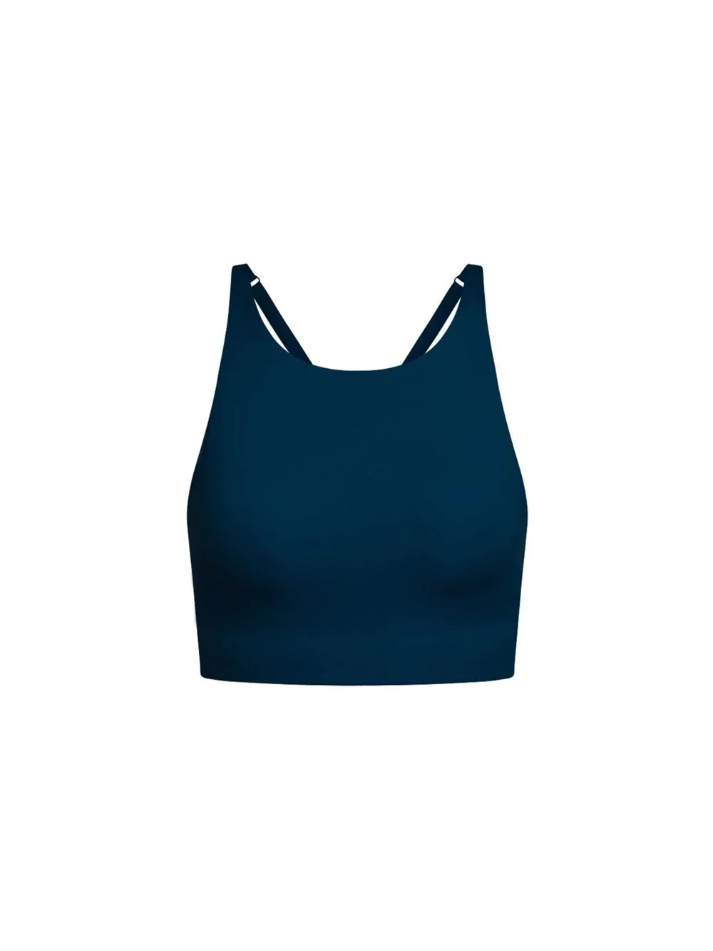 High-Neck Navy Crop Bralette - Women's Intimates| Girlfriend Collective| Topanga